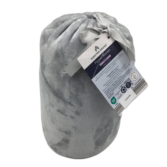 Kirkton House Soft & Cozy Warm Grey Flannel Blanket In Storage Bag QUEEN Bed NEW
