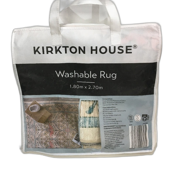 Kirkton House Leaves Vintage Machine Washable Foldable Rug 1.8 x 2.7m NEW