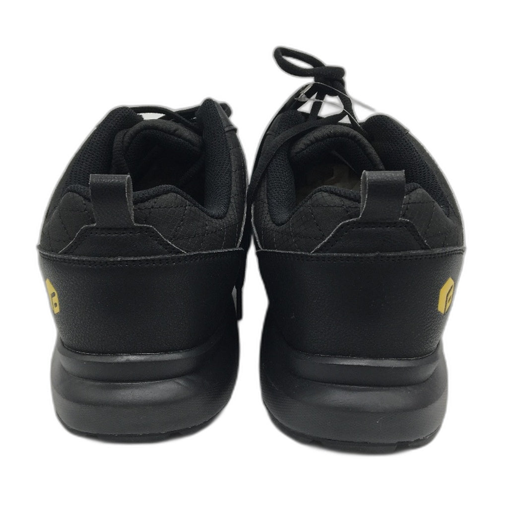 Fitville Black Low Top Sturdy Core Leather Look Sneakers Mens US 15 WIDE NEW