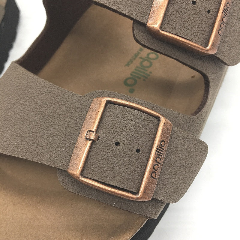 Papillio Vegan PU Leather Look Brown Slide Sandals Unisex US M9 L11 EU 42 NEW