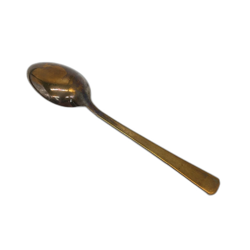 VINTAGE Apex 6 Piece Brass Coloured Metal Tea Spoon Set In Original Box