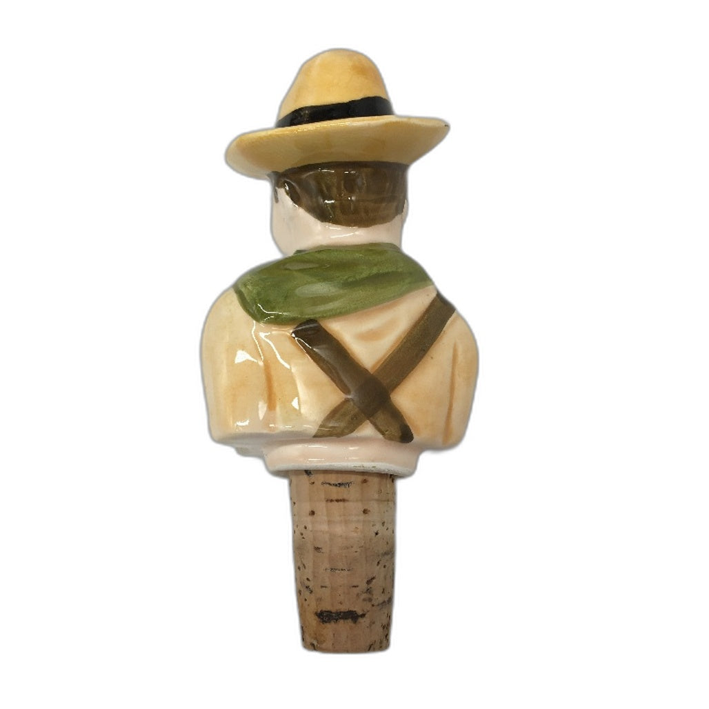VINTAGE Collectable John Wayne Figurine Ceramic & Cork Bottle Stopper 13cm