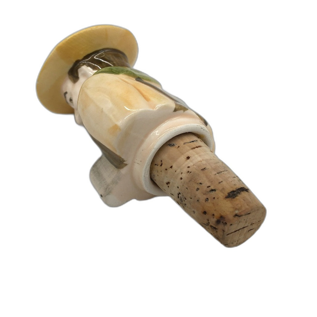 VINTAGE Collectable John Wayne Figurine Ceramic & Cork Bottle Stopper 13cm