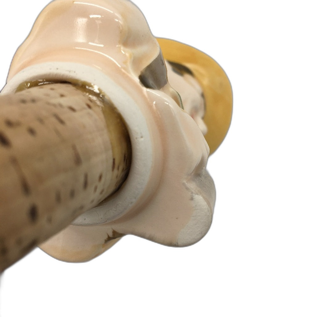 VINTAGE Collectable John Wayne Figurine Ceramic & Cork Bottle Stopper 13cm