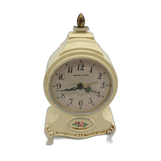 VINTAGE Cream Plastic Case Tokyo Wind Up Clock With Alarm Made In Japan
