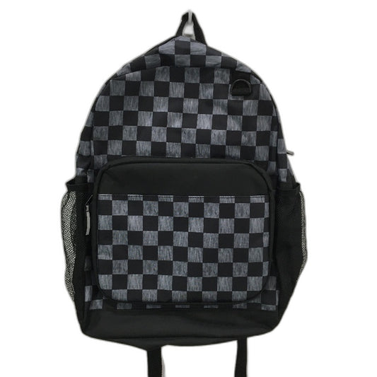 Travelway Black & Grey Check Multi Compartment Youth Lightweight Backpack NEW