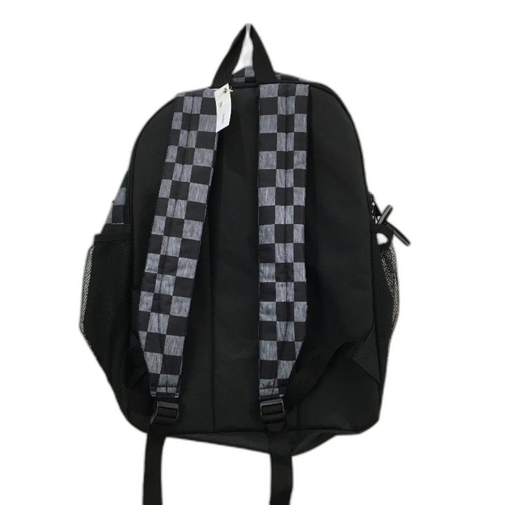 Travelway Black & Grey Check Multi Compartment Youth Lightweight Backpack NEW