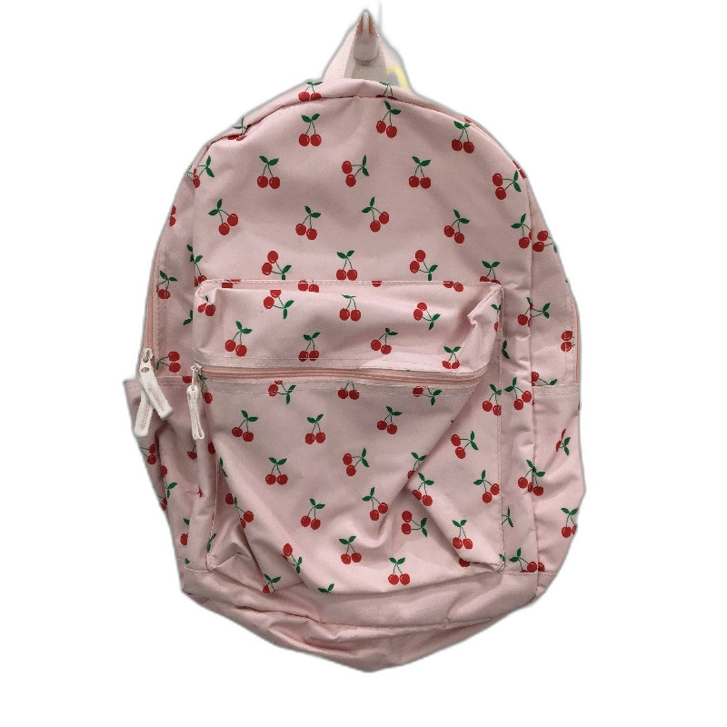 Travelway Pink & Red Cherrys Multi Compartment Youth School Backpack NEW