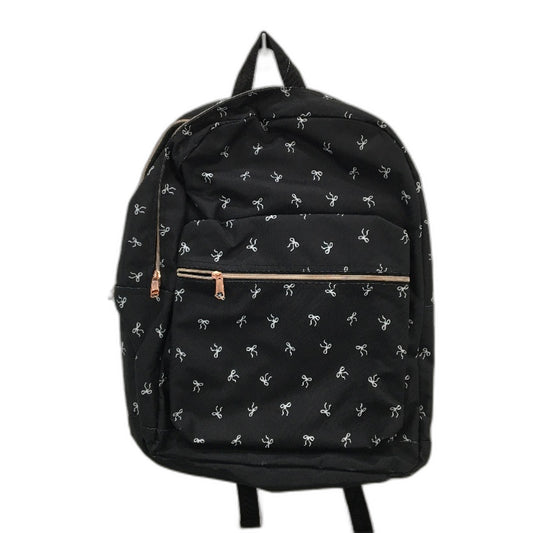 Travelway Black Mini Bows Multi Compartment Lightweight Rs Gold Zip Backpack NEW