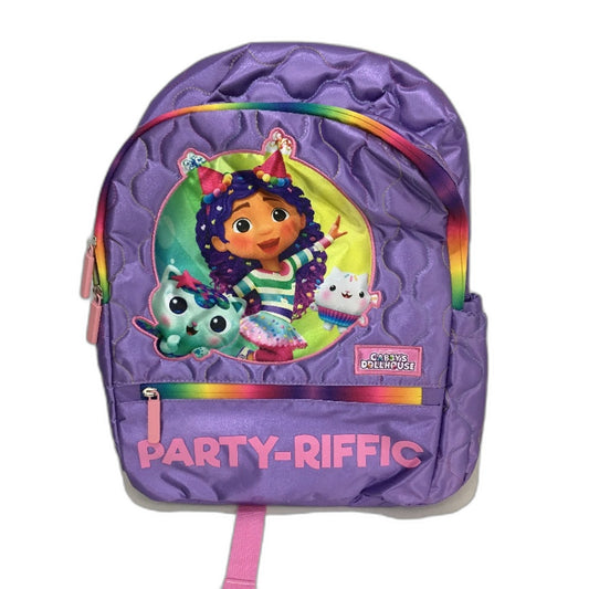 Gabbys Dollhouse Party-Riffic Satin Style Kids Backpack WIth Coloured Stitch NEW