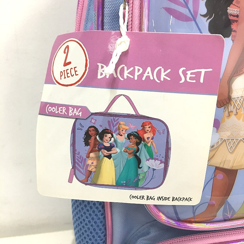 Disney Princess Purple & Pink Backpack With Matching Insulated Cooler NEW