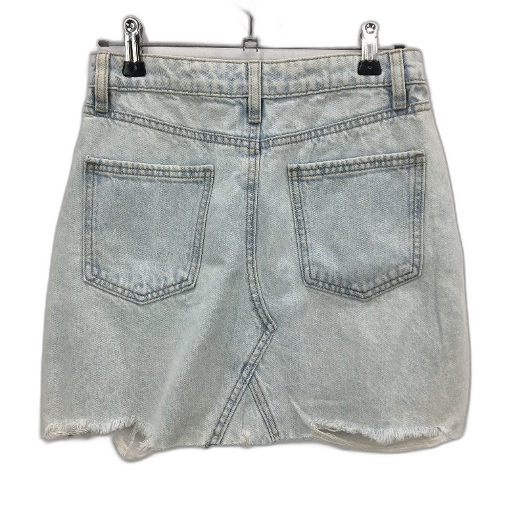 Jay Jays Light Blue Mini Raw Hem Cotton Blend Denim Skirt Ladies Size 6 NEW