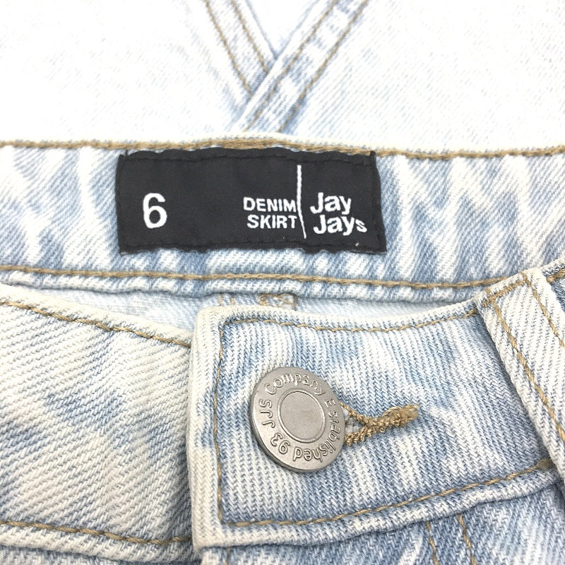 Jay Jays Light Blue Mini Raw Hem Cotton Blend Denim Skirt Ladies Size 6 NEW