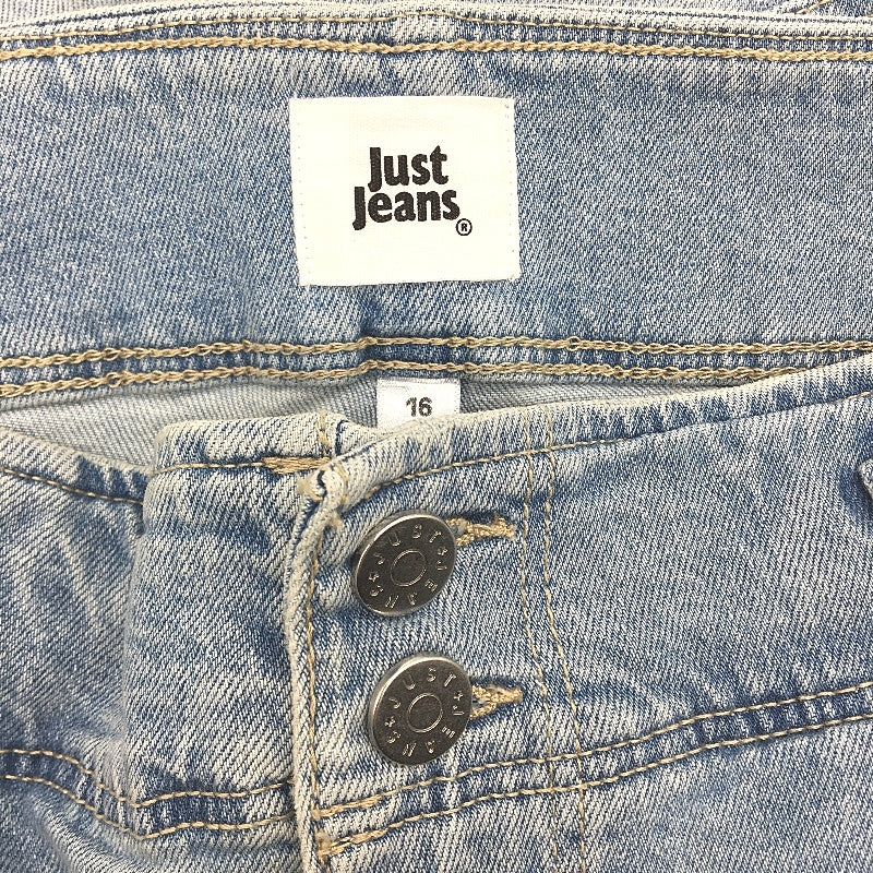 Just Jeans Mid Blue Double Button Vintage Look Denim Shorts Ladies Size 16 NEW