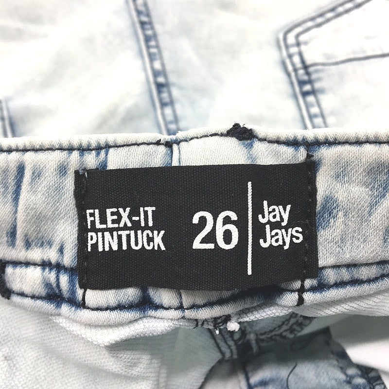Jay Jays Flex-It Jerry Pintuck Lightest Blue Denim Shorts Mens Size 26 NEW