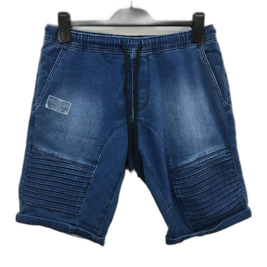 Jay Jays Flex-It Jerry Pintuck Mid Wash Blue Denim Shorts Mens Size 30 NEW