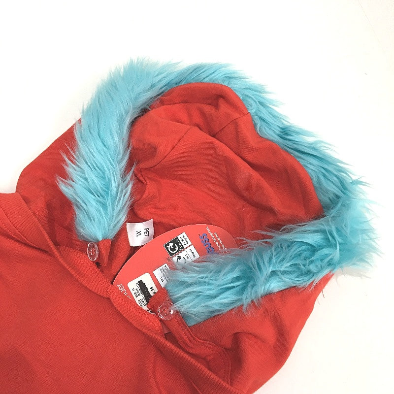 Peter Alexander Dr Seuss Thing 1 Fur Lined Hood Pet Dog Hoodie Size XL NEW
