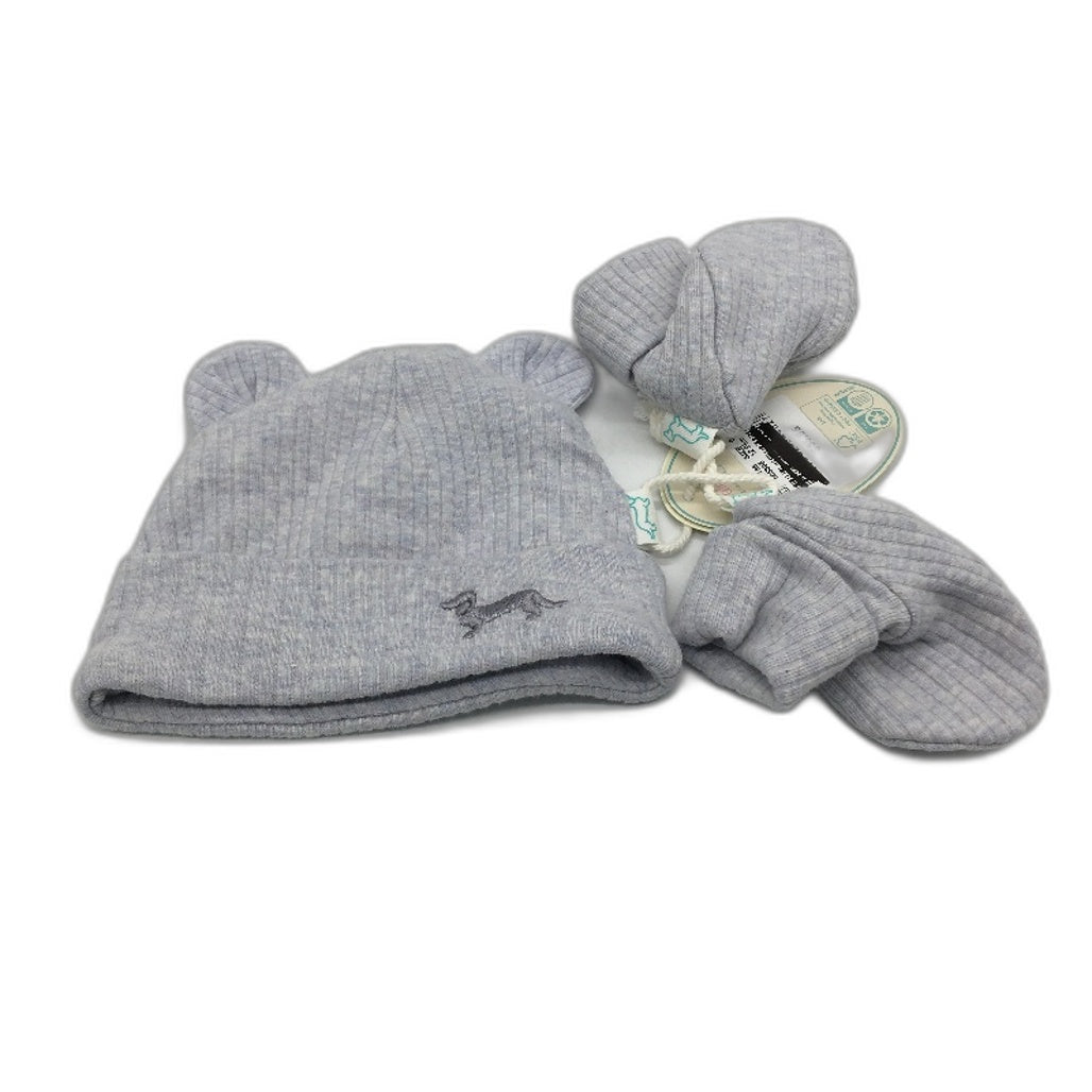 Peter Alexander Organic Blue Beanie and Booties Set Babies Size 0-3 Months NEW