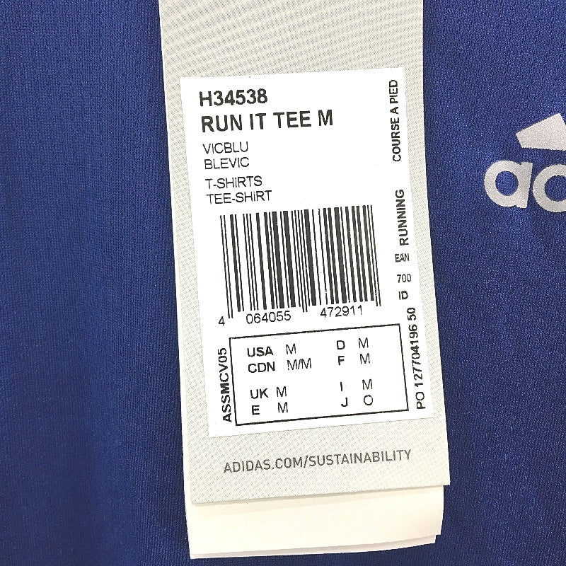 Adidas AeroReady AKTIV Against Cancer Blue Run It Tee Mens Size Medium NEW