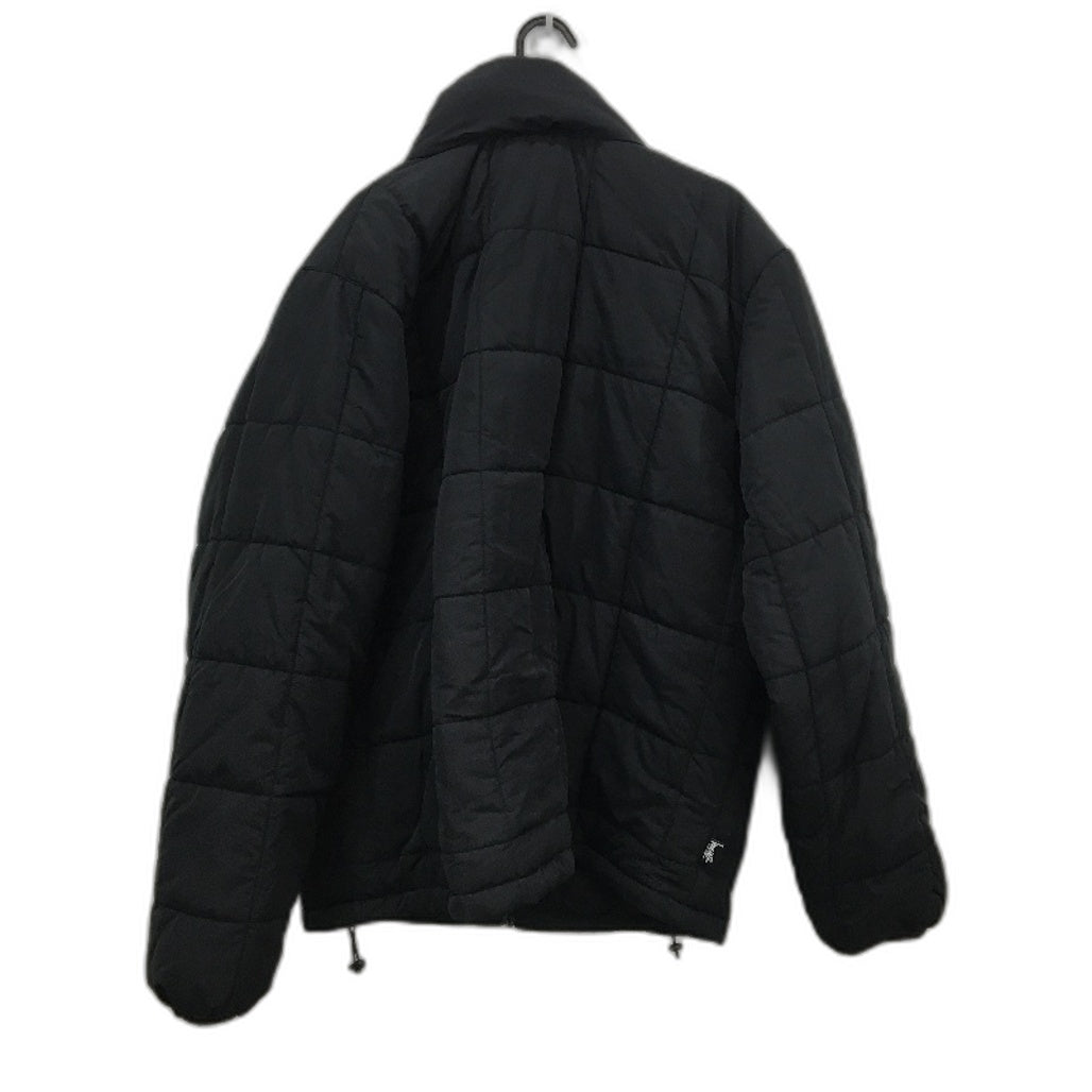 Stussy Quilted High Neck Black Zip Through Puffer Jacket Mens Size Large NEW