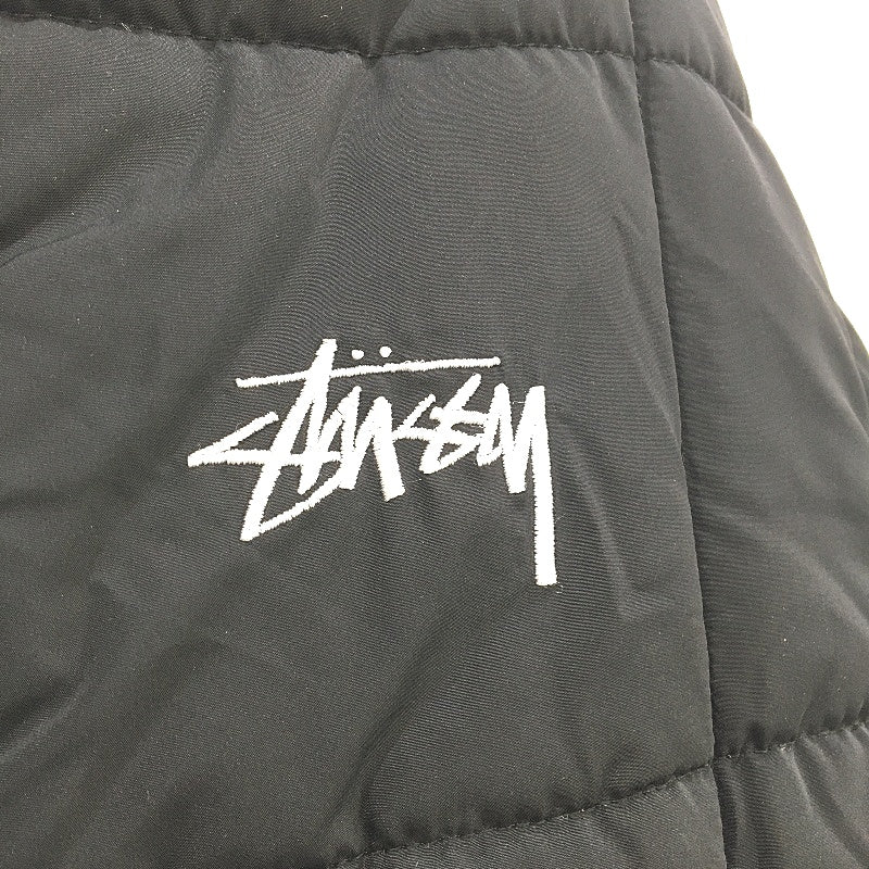 Stussy Quilted High Neck Black Zip Through Puffer Jacket Mens Size Large NEW