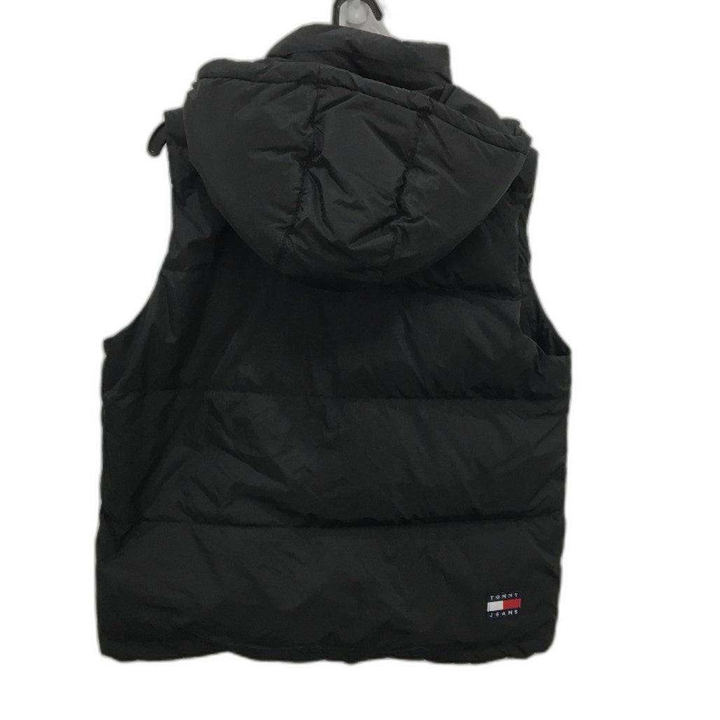 Tommy Jeans The Alaska Black Down Hooded Puffer Vest Mens Size Small NEW