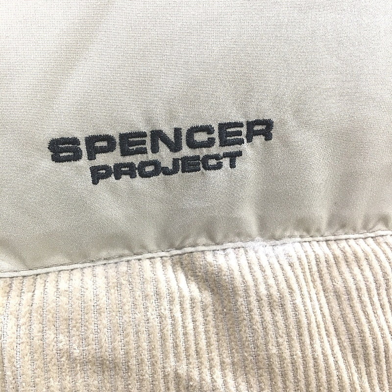 Spencer Project Corduroy Cream Panel Cord Puffer Jacket Mens Size Large NEW