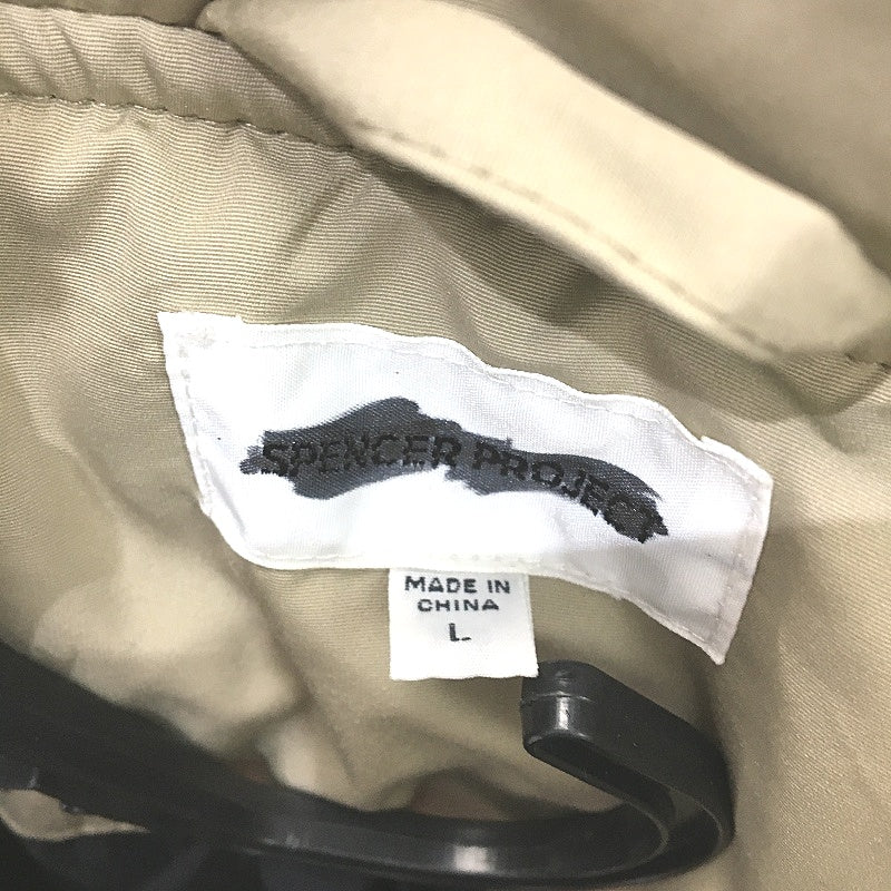 Spencer Project Corduroy Cream Panel Cord Puffer Jacket Mens Size Large NEW