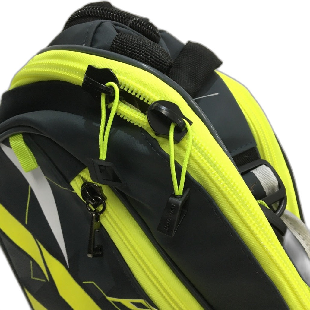 Babolat 2023 58L Pure Aero 6 Racquet Tennis Bag in Grey and Neon Yellow DEMO