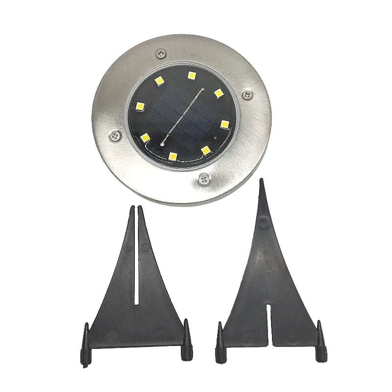 16 Pack Solar Powered Warm Temp Circular Outdoor Deck Lights 12x2.5cm NEW