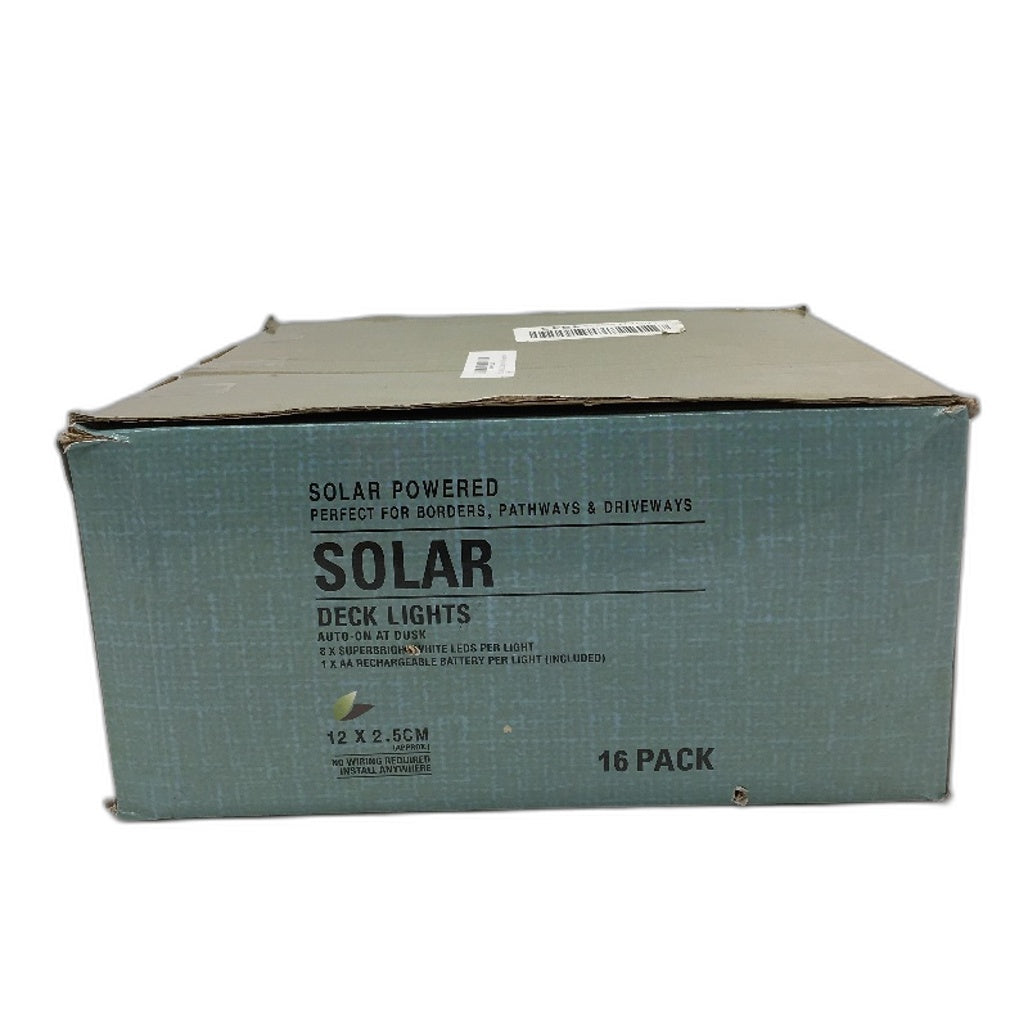 16 Pack Solar Powered Warm Temp Circular Outdoor Deck Lights 12x2.5cm NEW