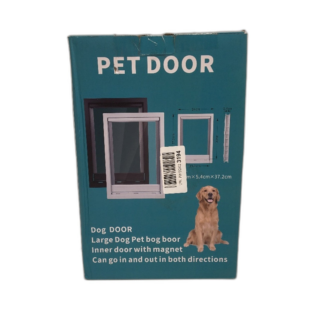 5cm Thick Screw In PVC ABS Flap Big Dog Door in Black Size Med 24x37x19cm NEW