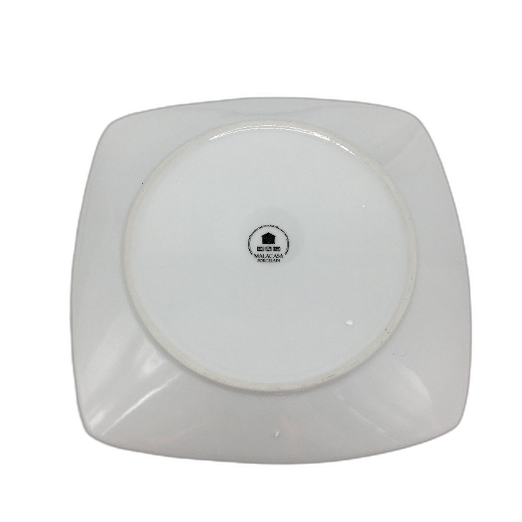 MALACASA 6 Piece Julia Series Square Porcelain Dinner Plate Set in White NEW