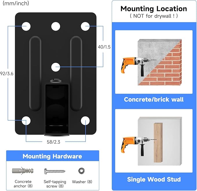 Suptek Dual Side Clamping Speaker Wall Mounting Bracket SPM201 up to 25kgs DEMO
