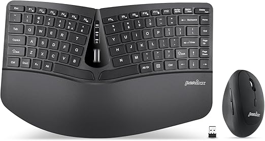 Perixx PERIDUO-606 2 in 1 Combo Ergonomic Wireless Mini Keyboard and Mouse NEW