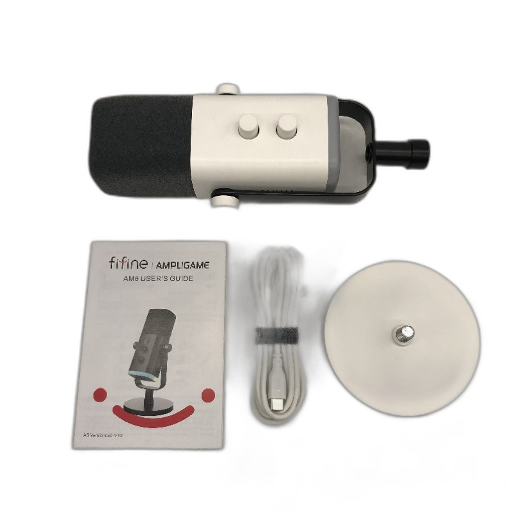 Fifine AM8 RGB Streaming Recording Microphone USB C and XLR Connector DEMO