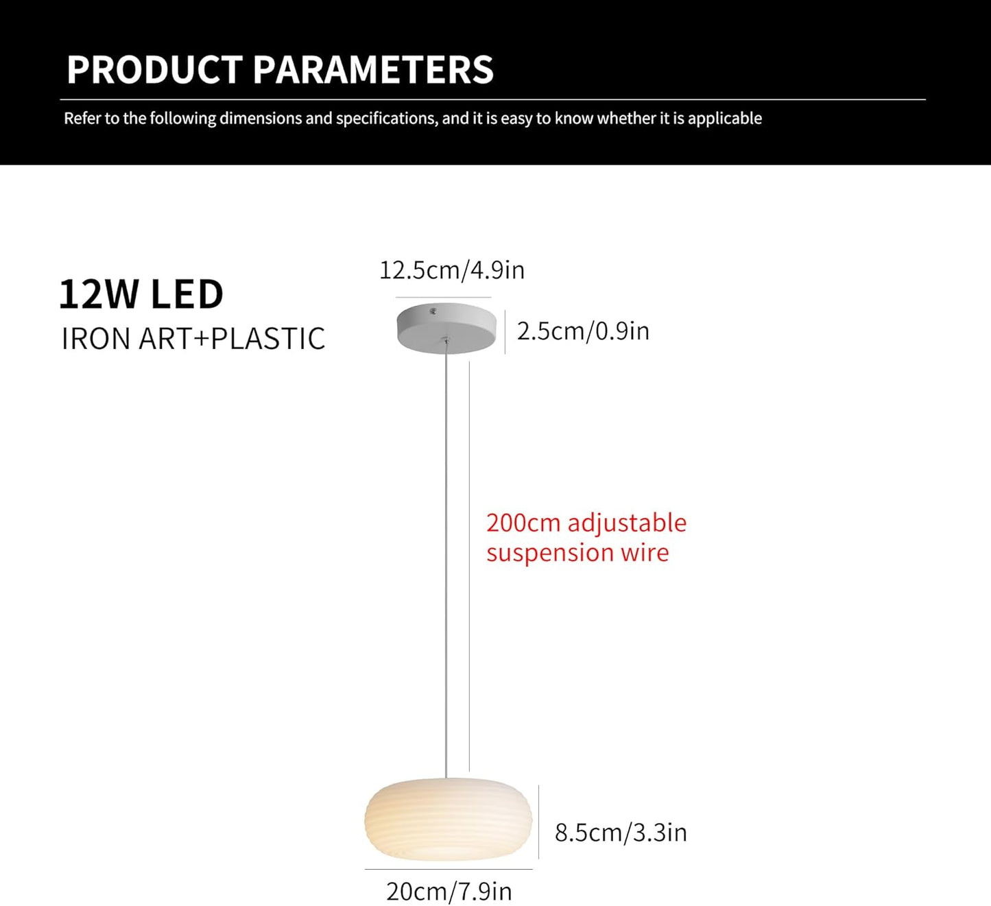 Oninio 1 Pack Hanging LED Minimalist Oval Pendant Indoor Decor Light NEW