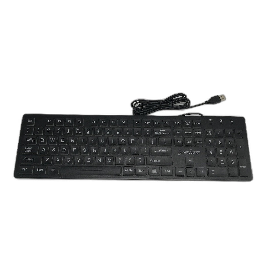 Perixx Periboard-317 USB Wired Full Sized Membrane Backlit Keyboard NEW