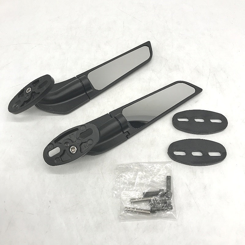 1 Pair Motorcycle Rearview 360 Degree Rotating Flat Side Mirrors NEW