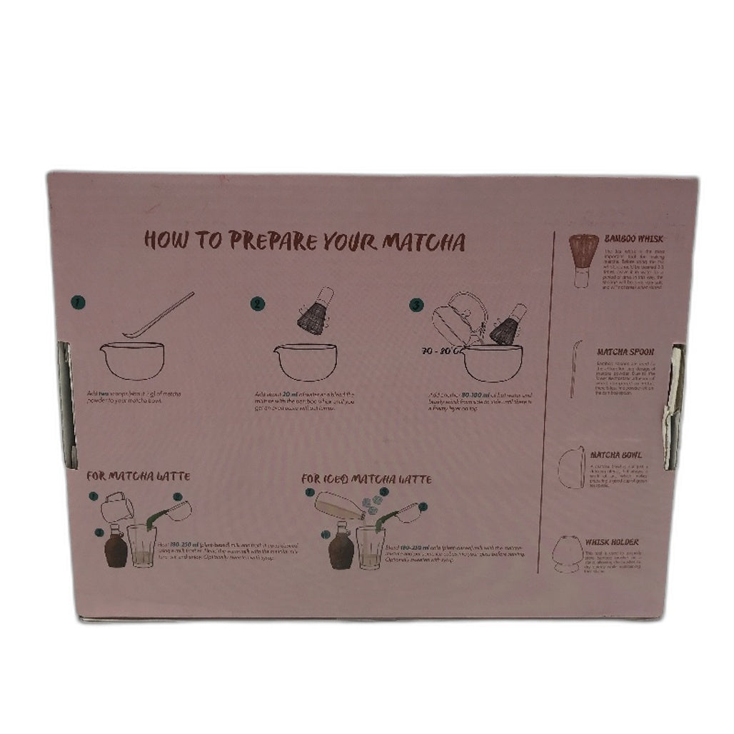 8 Piece Ceremonial Matcha Making Green Tea Set in Cherry Blossom Pink NEW