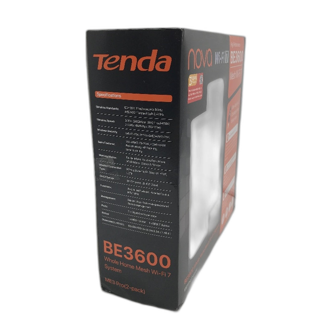 Tenda BE3600 2 Pack ME3 Pro Nova Dual Band Multi Gigabit Mesh WiFi 7 System NEW