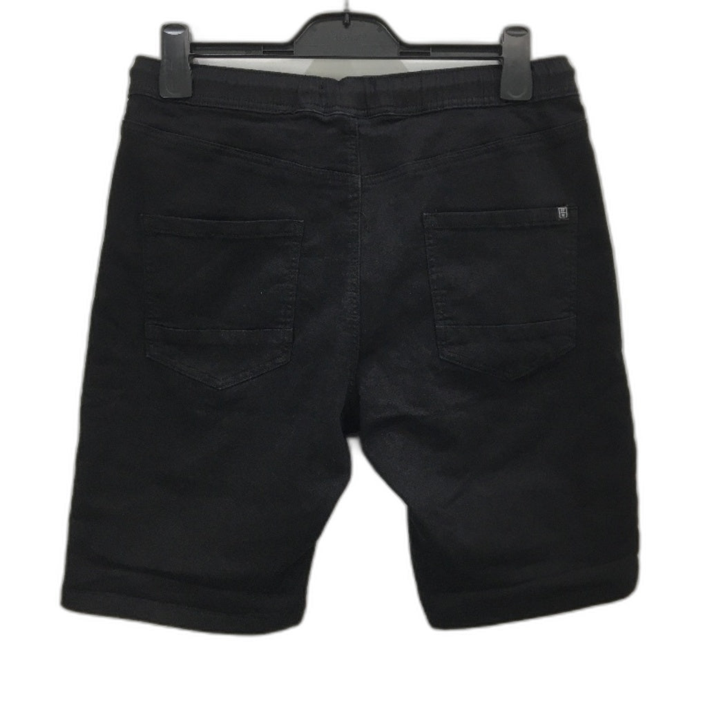 Jay Jays Flex-It Jerry Pintuck Black Soft Denim Shorts Mens Size 32 NEW
