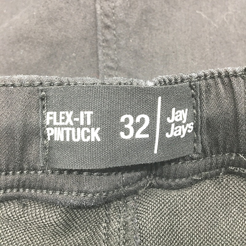 Jay Jays Flex-It Jerry Pintuck Black Soft Denim Shorts Mens Size 32 NEW