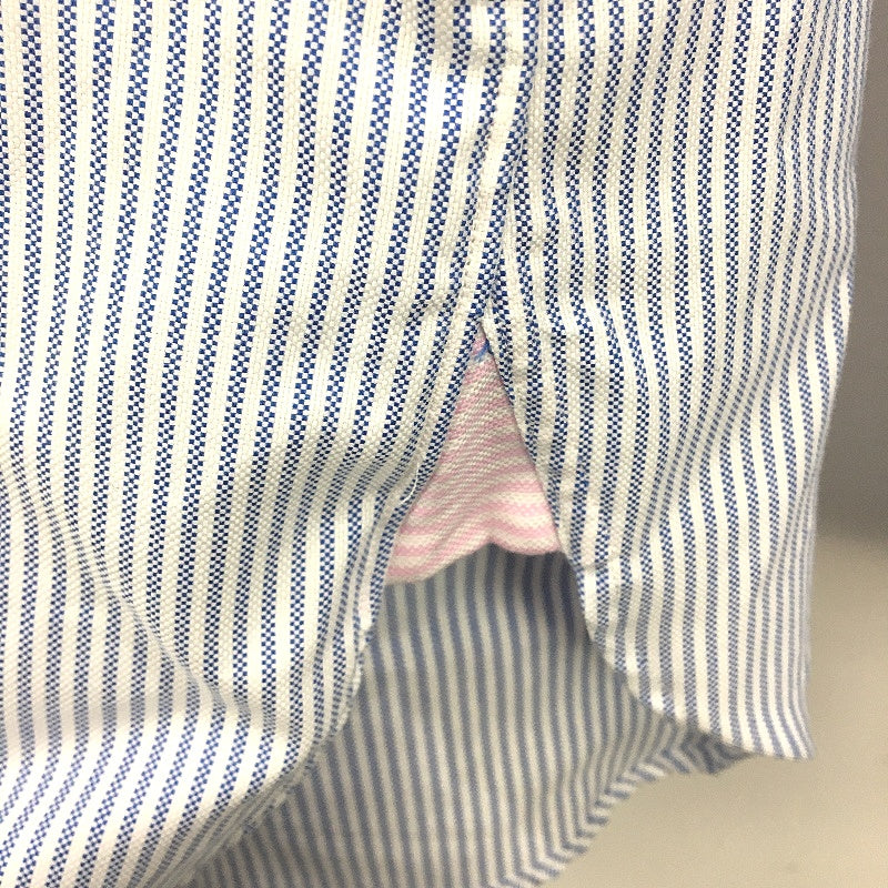 M J Bale Laggan Blue Stripe Super Slim 100% Cotton Long Sleeve Shirt Mens 43