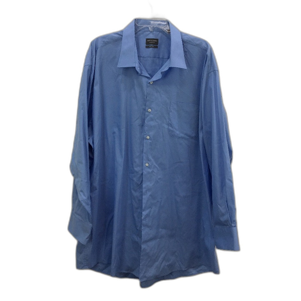 Van Heusen Blue Easy Care Classic Fit Long Sleeve Cotton Blend Shirt Mens 48 92