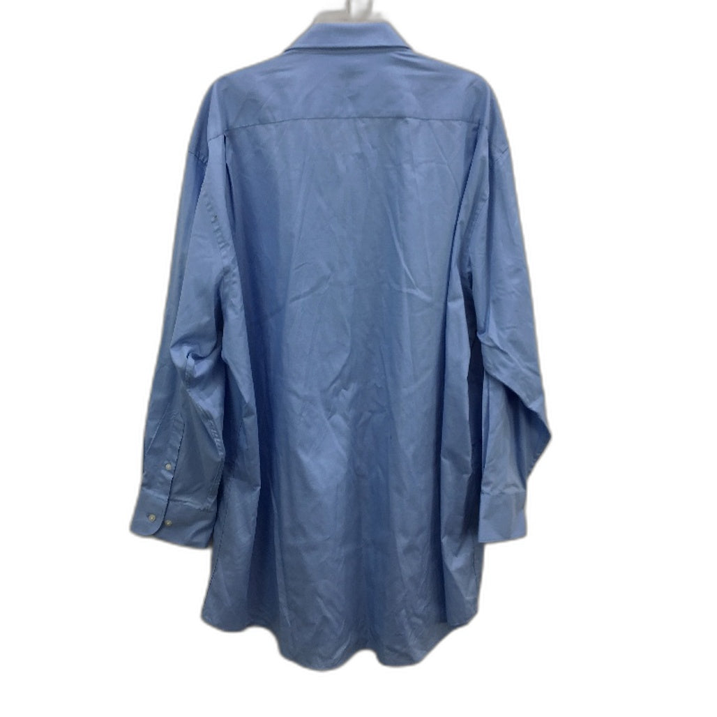 Van Heusen Blue Easy Care Classic Fit Long Sleeve Cotton Blend Shirt Mens 48 92