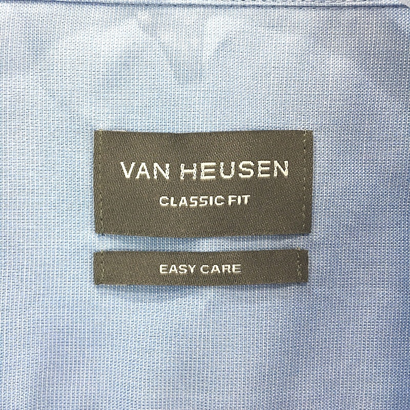 Van Heusen Blue Easy Care Classic Fit Long Sleeve Cotton Blend Shirt Mens 48 92