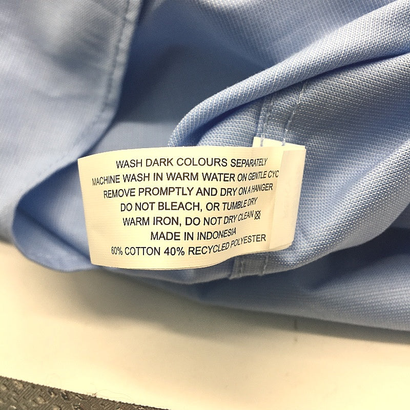 Van Heusen Blue Easy Care Classic Fit Long Sleeve Cotton Blend Shirt Mens 48 92