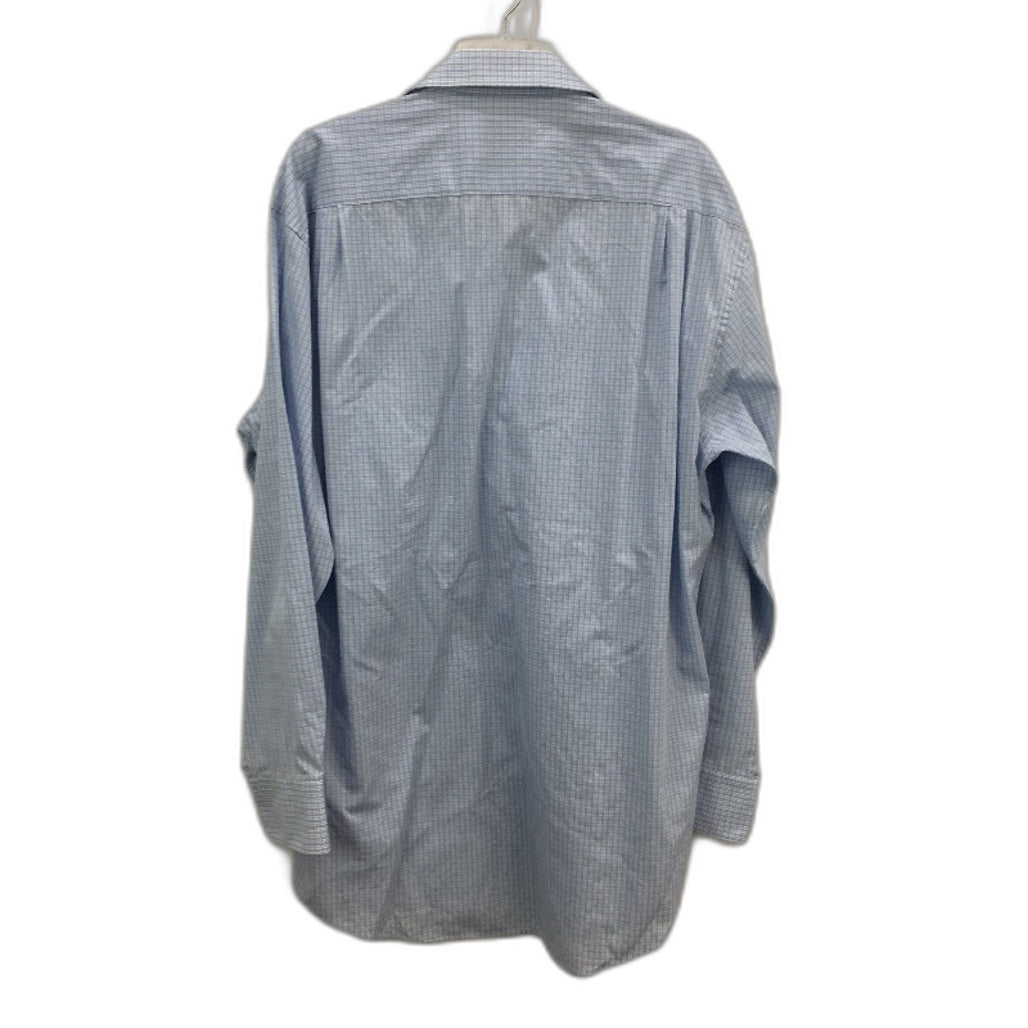 Van Heusen Blue Easy Care Relaxed Fit Long Sleeve Cotton Blend Shirt Mens 44 94