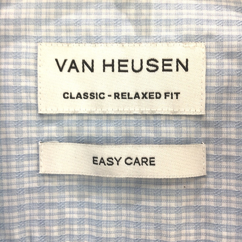 Van Heusen Blue Easy Care Relaxed Fit Long Sleeve Cotton Blend Shirt Mens 44 94